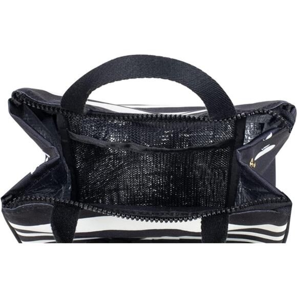 Kate Spade New York Black Portable Soft Cooler Lunch Bag, Thermal Tote with - Picture 5 of 7